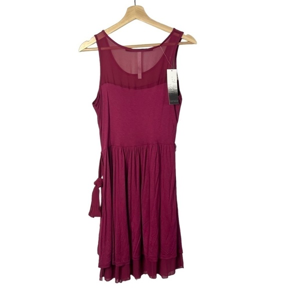 Kensie Maroon Red Fit & Flare Knee Length Dress M - Picture 2 of 5